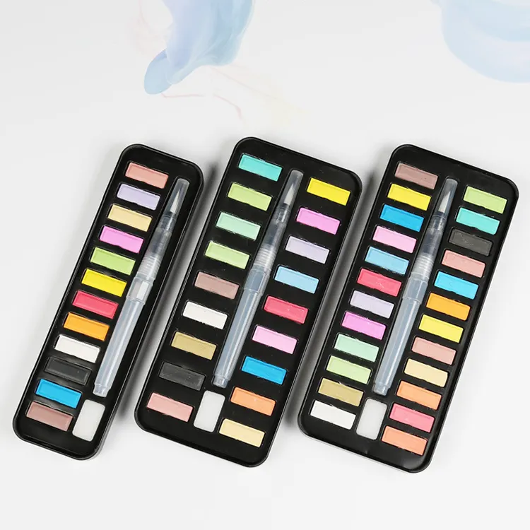 Vendita diretta della fabbrica 18 colori a tinta unita di pittura ad acquerello colori vivaci di colore di acqua