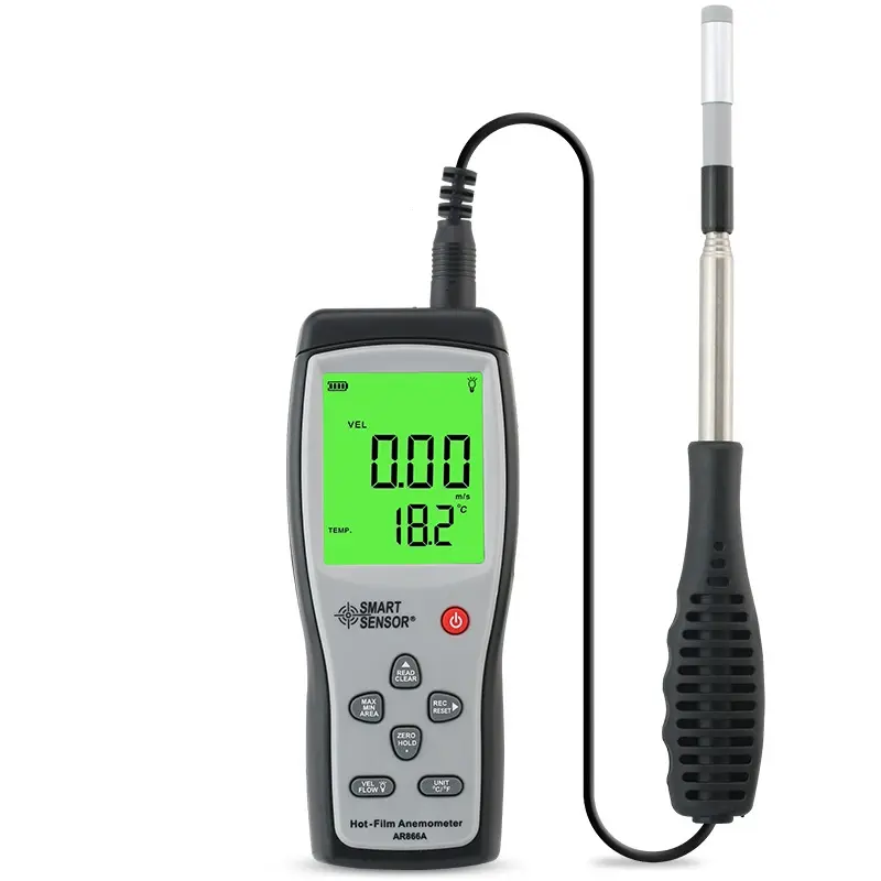 Digital Hot-フィルムAnemometer Wind Speed計Air Velocity wth温度測定40メートル/秒Data HoldにPC経由USB