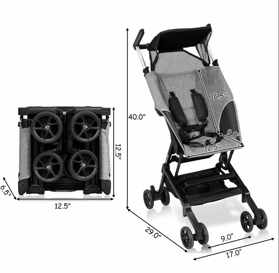 Tasca portatile Compatto E Leggero Passeggino Facile Movimentazione Pieghevole Da Viaggio carrier Viaggio Carrozzina