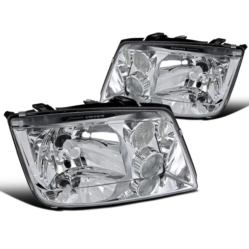 Apply To Car Headlight for 1999-2005 VW Jetta Bora Mk4 Chrome Clear Headlights with Fog Lamps