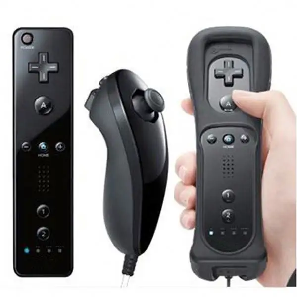 Wii के लिए 1 में 2 वायरलेस रिमोट + Nunchuk नियंत्रक