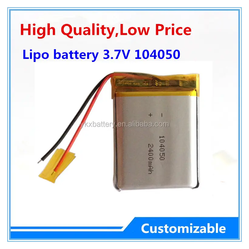 3.7 볼트 8.14Wh li 이온 lipo 리튬 폴리머 2100mAh 2200mAh 2300mAh 2400mAh 2500mAh 충전식 배터리 3.7 v 104050