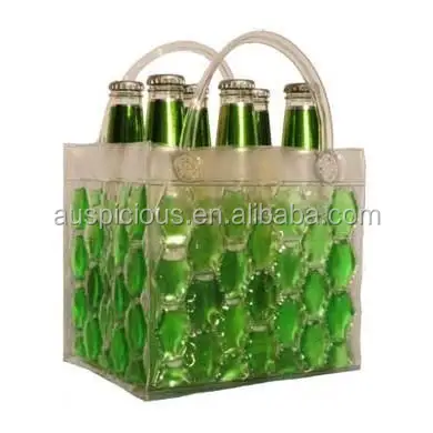 pvc di alta qualità refrigerante birra gel borsa per confezione da 6 bottiglie vettore