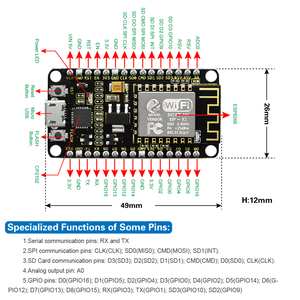 Keyestudio siyah ve çevre dostu ESP8266 WI-FI modülü arduino için geliştirme kurulu