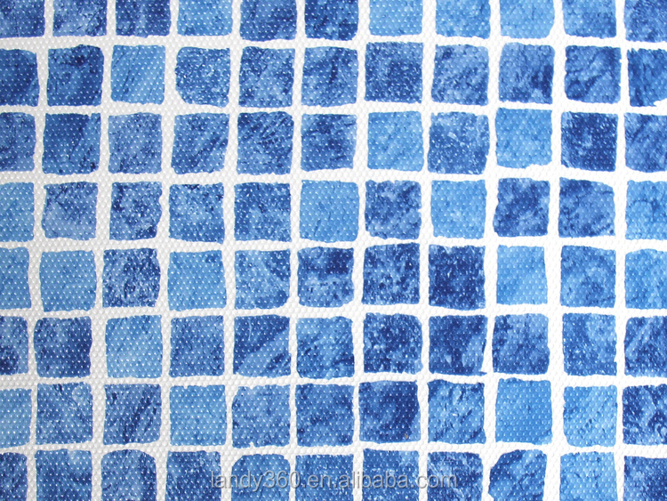 Revêtements de piscine en vinyle mosaïque antidérapant bleu