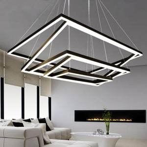 Modern Kahverengi yuvarlak Kare çapı 600 akrilik LED kolye lamba