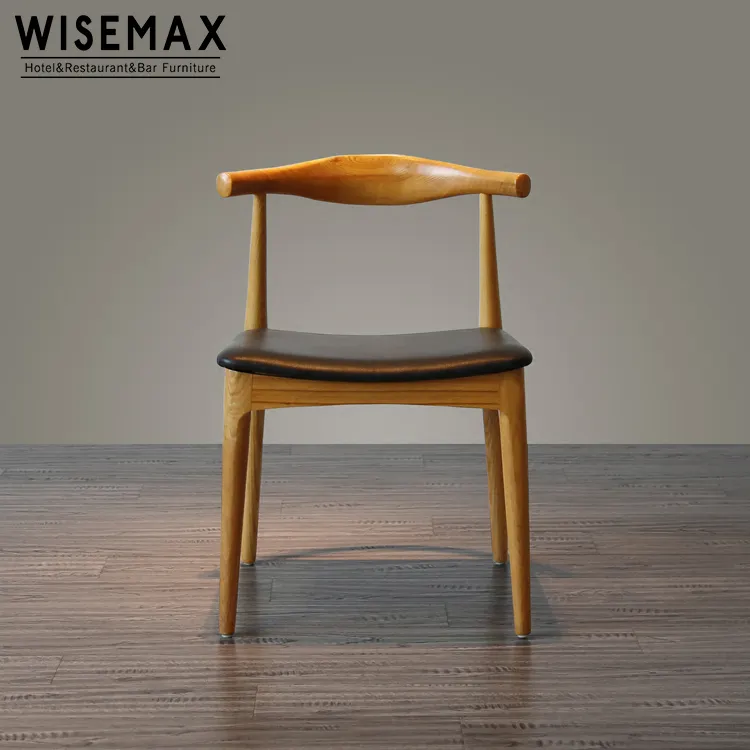 WISEMAX MOBILIÁRIO Estilo norte-europeu dinamarquês designer hans wegner madeira sólida OX chifre cotovelo jantar cadeira