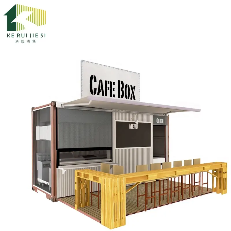 Giá Rẻ Đơn Giản 20ft 40ft Vận Chuyển Container Quán Cà Phê, Ngoài Trời Thức Ăn Nhanh Kiosk, Nhà Hàng, Nhà Bếp Di Động