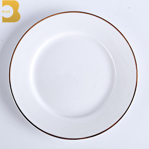 6&quot;8&quot;10&quot;12&quot; 4 Pcs Plate Set Catering Restaurant White Bone China Gold Rim Weddings Wholesale Cheap <strong>Bulk</strong> Ceramic Dinner Plates