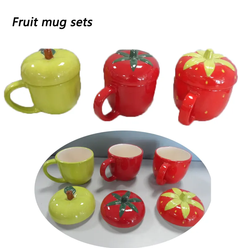 Shang — tasses en forme de fruits, tasses en céramique personnalisés, en forme de pomme, de fraise et de tomate