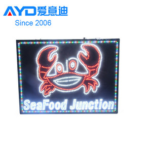 Hotcake Indoor Advertising Seafood Junction LED Open Board Program LED Display LED Window Sign - Product Image 3