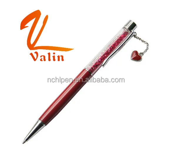 Promotional gift item crystal ballpoint pen with key chain