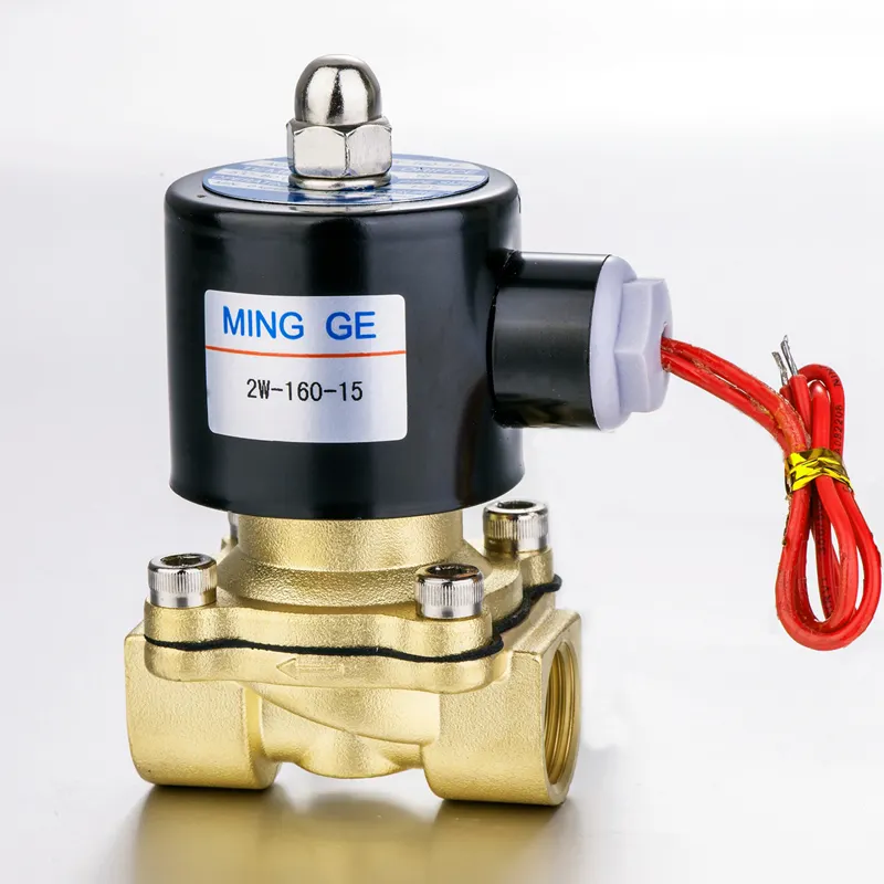 MGPC MINGGE 2W-160-15 Válvula solenoide eléctrica de agua, aire, Gas y aceite, 2 W, válvula solenoide de latón de 2/2 vías normalmente cerrada