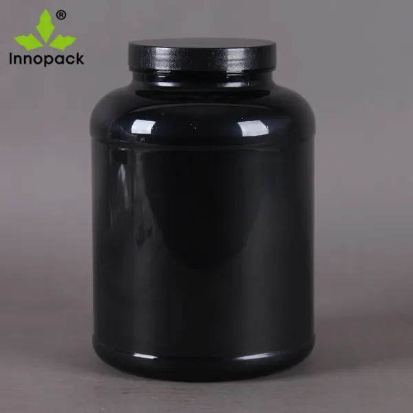 7,5 Liter Lebensmittel qualität Schwarz protein pulver Kunststoff HDPE Flaschen glas mit Schaufel