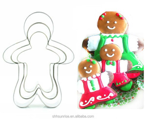 3-PC SS X 'מ. א.ס. קוקי קאטר סט ב Gingerbread man צורה