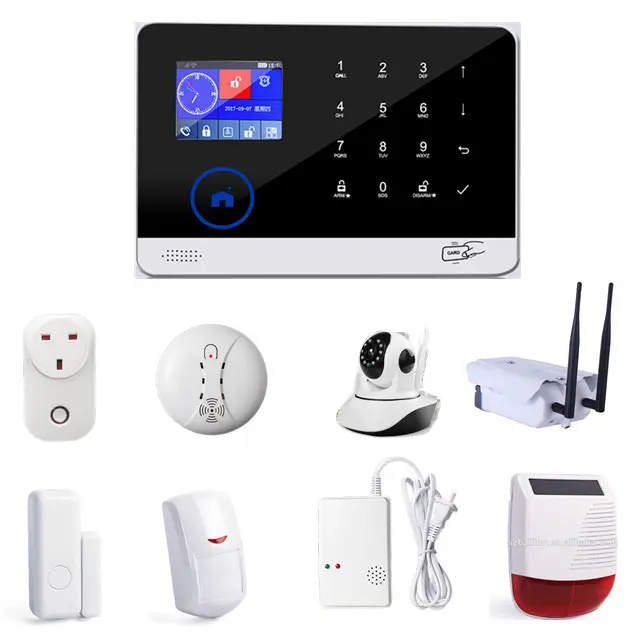 Venta caliente control remoto inteligente antirrobo casa sistema de alarma WIFI GSM inalámbrico alarma de seguridad para el hogar