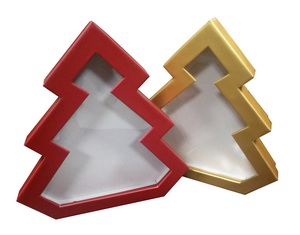 圣诞树形糖果和饼干包装礼品盒，带透明窗口 - Product Image 1