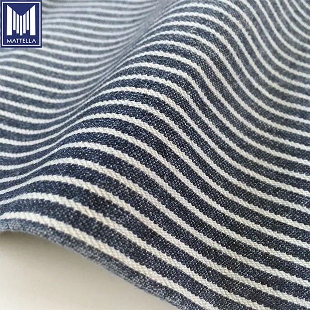 Metre fiyat özel hickory şerit saf pamuk açık mavi indigo İtalyan kore kadın erkek çanta şapka kap kot malzeme denim kumaş