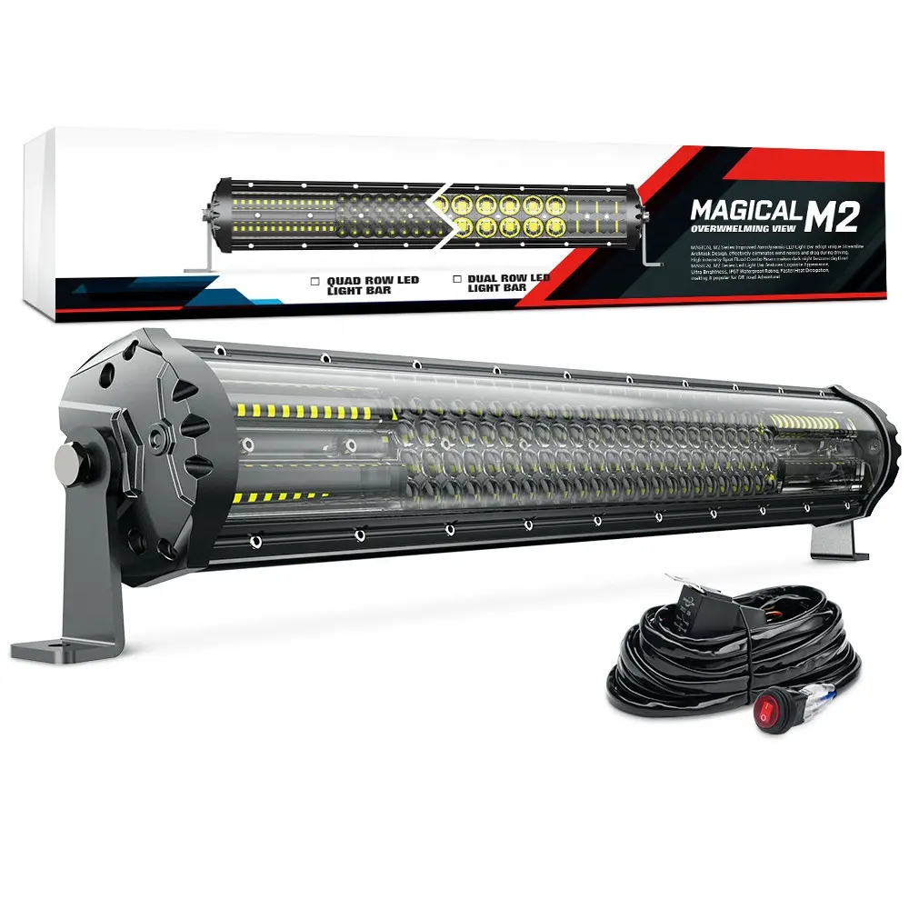 Mictuning – barre lumineuse LED M2 Aurora à quatre rangées de 22 pouces, éclairage de conduite tout-terrain pour voiture SUV et camions