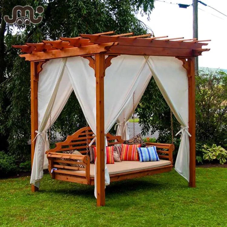 Outdoor handmade noon break garden wood pergola