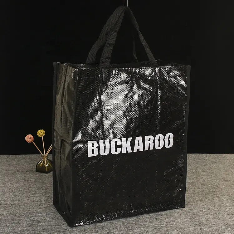 Wholesale Black Customized Folding Laminated Non Woven Bag