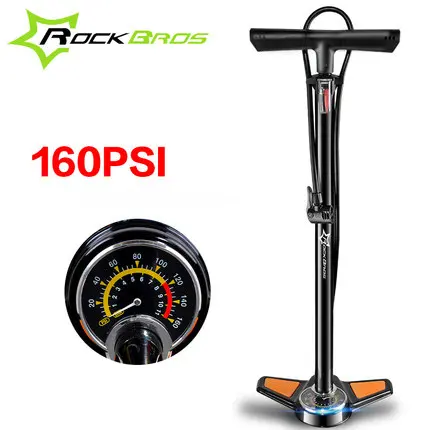 ROCKBROS Floor type high-pressure Accurate barometer American French general gas mouth Bicycle pump