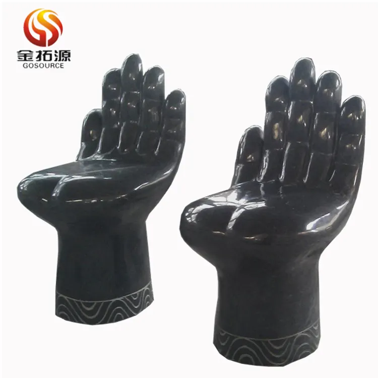 Silla en forma de mano con piedra de granito negro precios