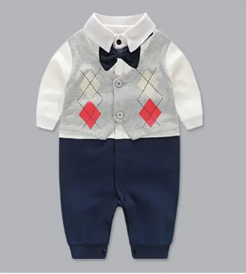 Hot style babyboy bodysuit with gentlemen bowtie wholesales price