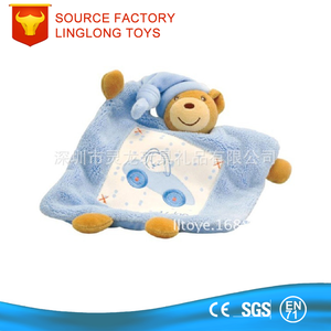 Guangdong Custom Logo Cartoon Dier Hoofd Pluche Baby Dekbed Kawaii Kat Peluche Baby Slabbetjes Kat Kids Handdoek - Product Image 3