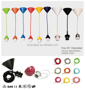 吊灯套件，迷你吊灯灯具彩绳吊灯套件E26/E27可调DIY厨房岛灯套件