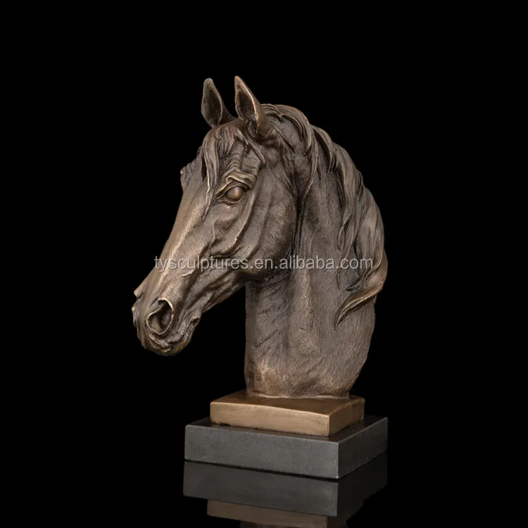Bán Hot Cast Bronze Horse Head Điêu Khắc Kim Loại Horse Head Bức Tượng Cho Trang Trí Sân Vườn