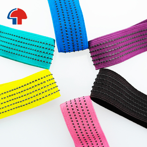 Cinta elástica plana antideslizante personalizada al por mayor de fábrica cinta elástica colorida para paquete - Product Image 1