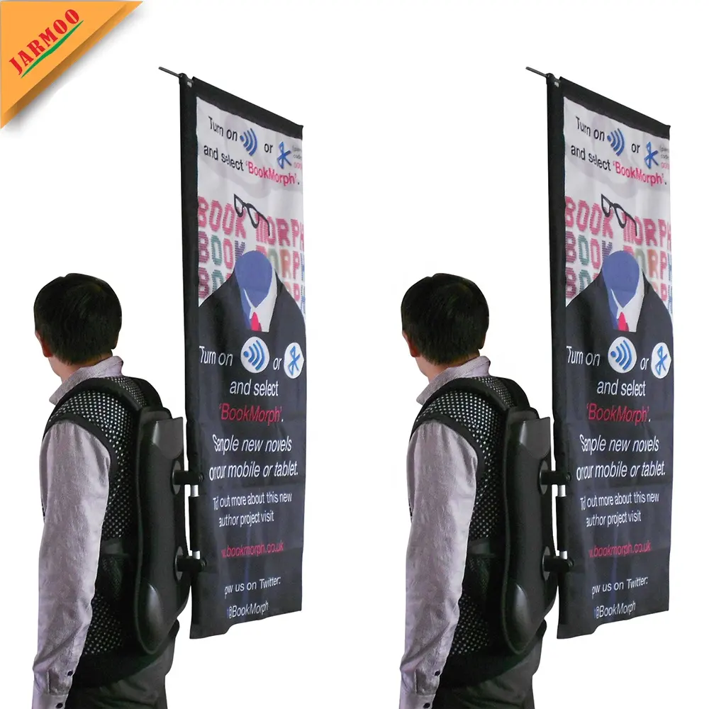 No MOQ Limited Promotion Advertising Good quality display backpack flag With Leather Backpack