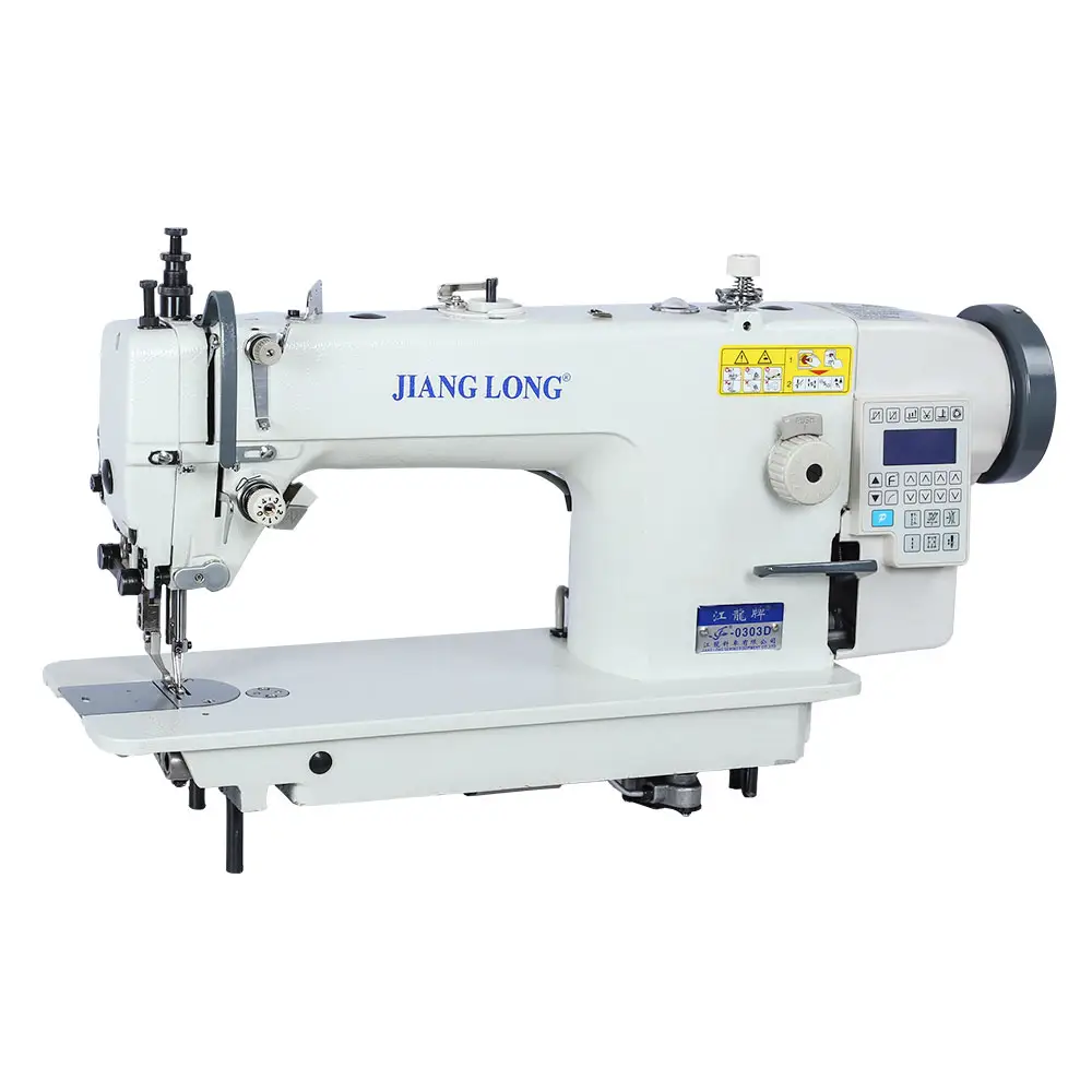 0303D Độc Kim Máy May Da Nặng M Phẳng Giường Tính Tự Động Đi Bộ Foot Lockstitch Máy May Da