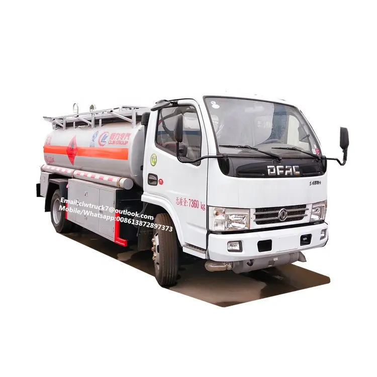 Dongfeng 4*2 mini camión de reabastecimiento de combustible pequeño camión cisterna de combustible de 5000 litros con máquina de recarga a la venta