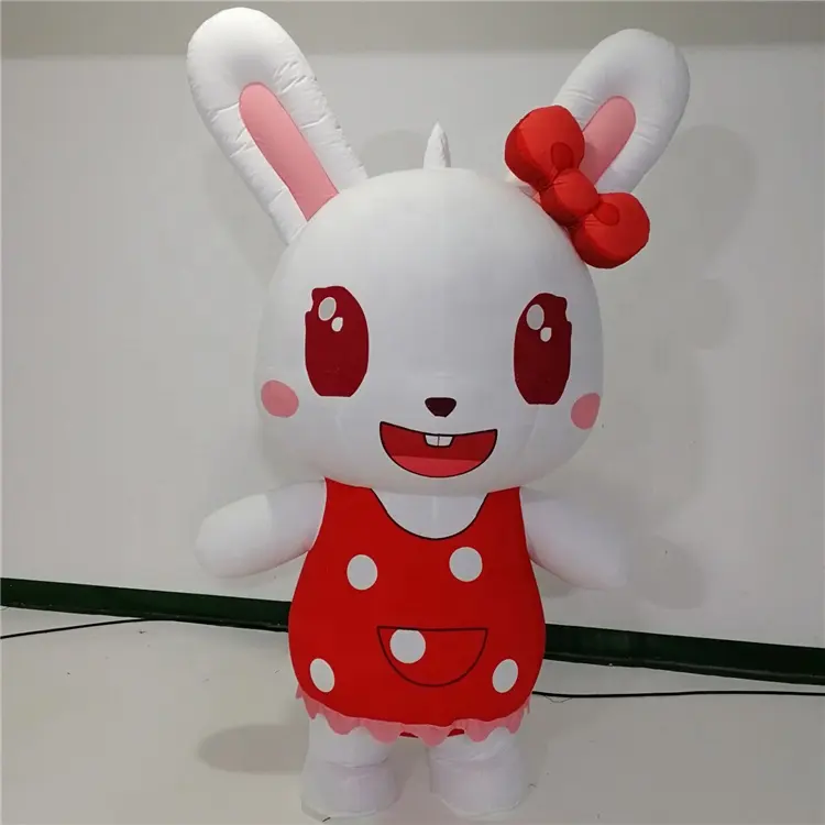 Disfraz de Mascota de conejo inflable, decoración de boda