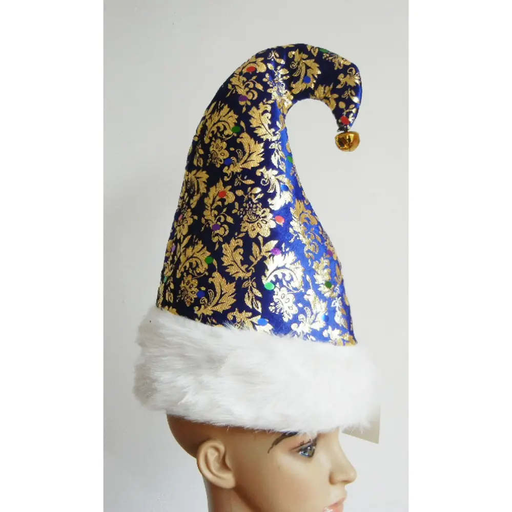 Gorros de enanitos de elfo estampados, Navidad, felpa, W267