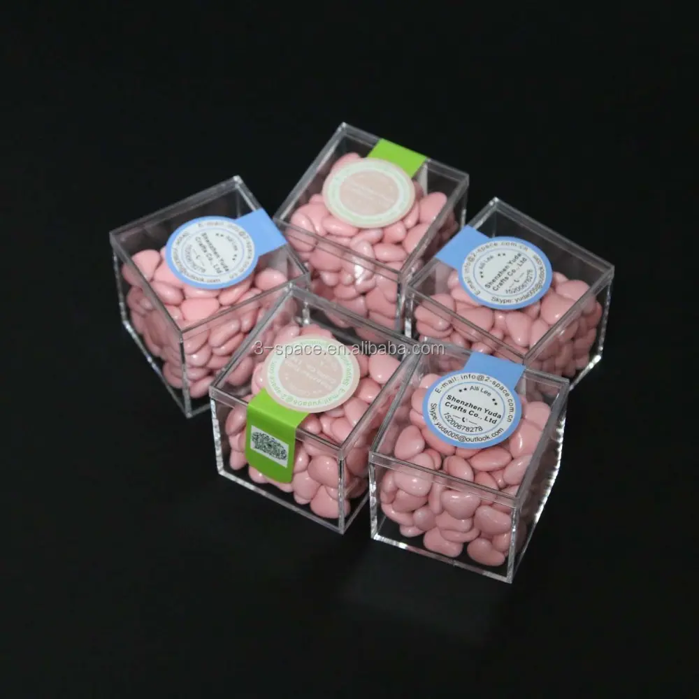 Onlymaker — mini boîte à bonbons en acrylique 55x55x55, coffret à bonbons, acrylique et plexiglas transparent, souvenir de mariage