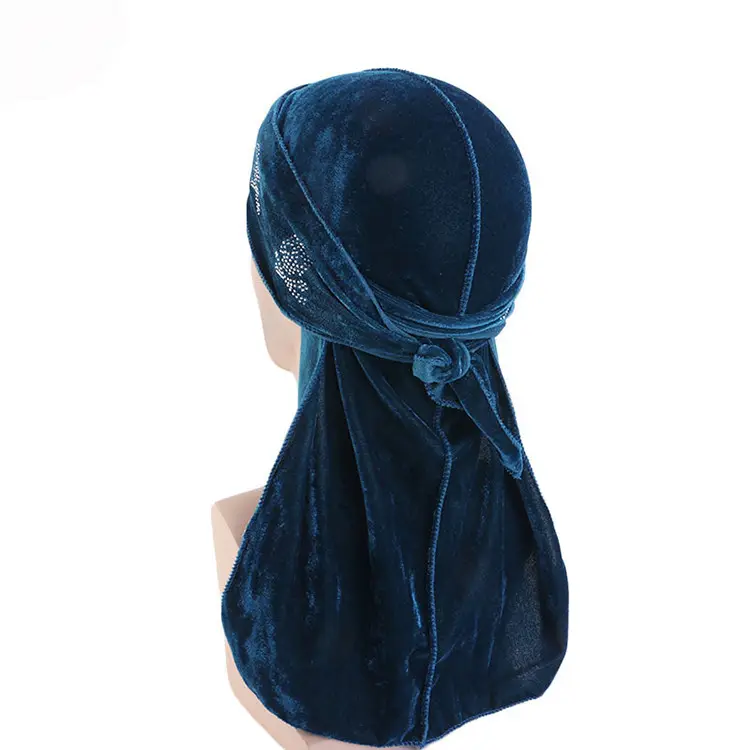 Cappello del turbante del cappuccio della bandana del pirata della coda lunga del velluto musulmano islamico su ordinazione all'ingrosso