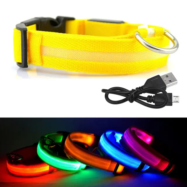 Lampe Led pour collier de chien, Rechargeable par USB, brille dans la nuit, protège les animaux sans Danger pendant la sécurité pendant la nuit