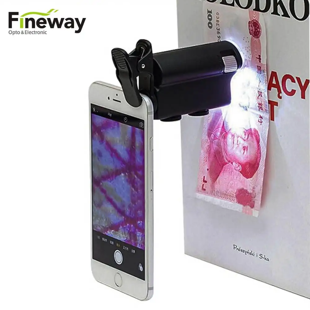 FW7551W 60-100X Vergroting LED Verlichte Vergrootglas Handheld Loupe voor Valuta Opsporen Postzegels Munten