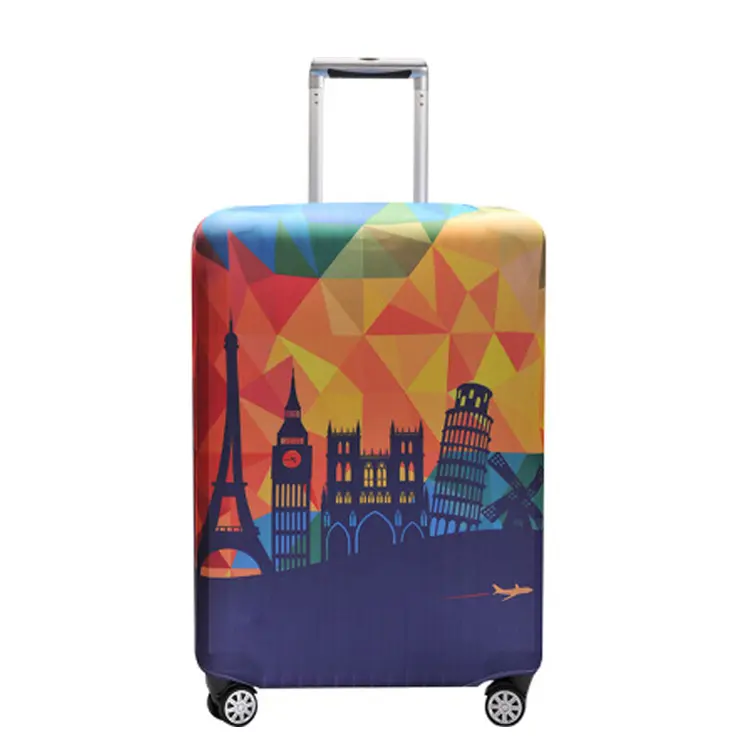 Protetor de bagagem de 18-32 polegadas, moderno, lavável, grosso, de viagem, com zíper, personalizado, cobertura de bagagem, spandex, imperdível