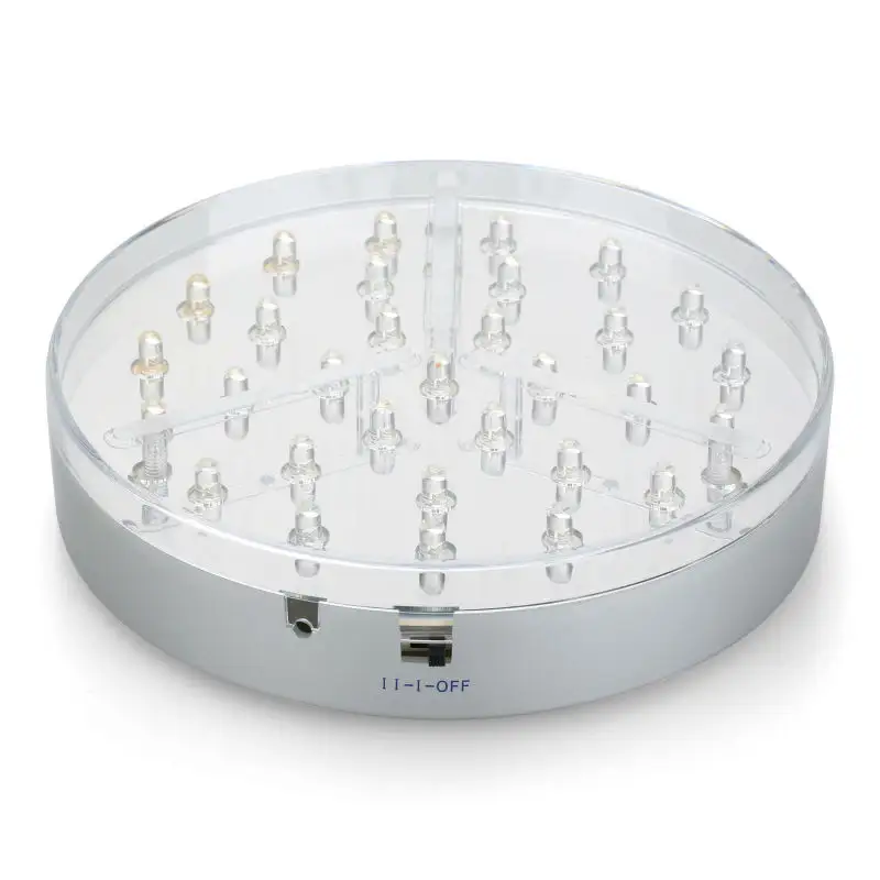 6 inç yuvarlak LED lamba Taban Standı 3AA Akülü 31 Ampuller için Düğün Kristalleri Cam Vazolar Sanat Dekorasyon