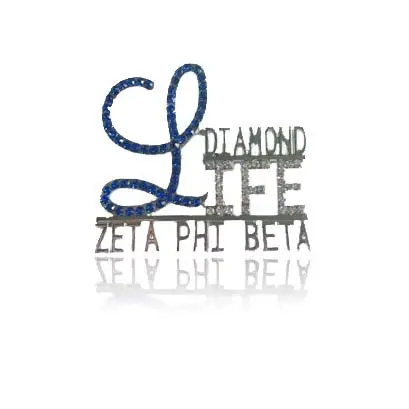 Zpb Zeta phi Beta เข็มกลัดเพชรพลอยเทียมเข็มโลโก้ที่กำหนดเอง