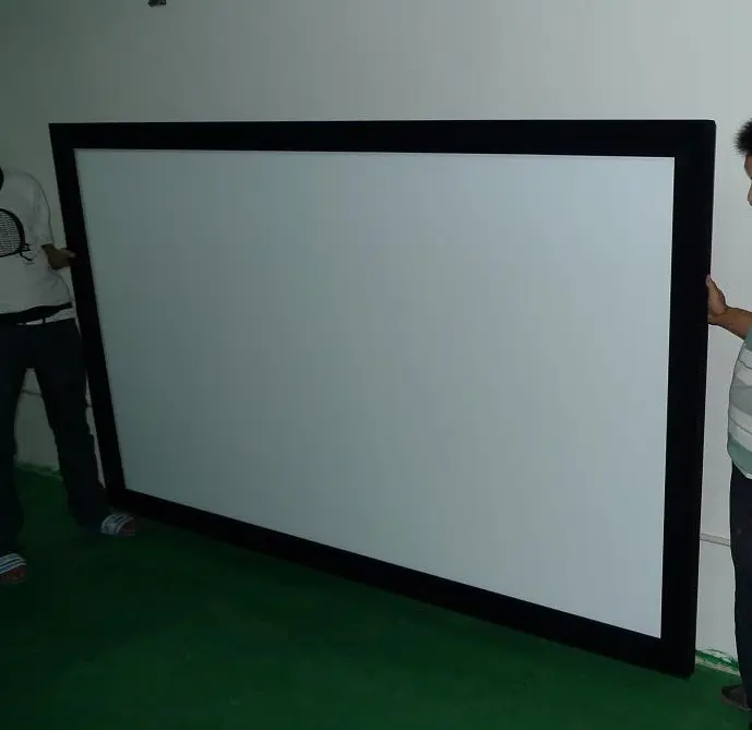 100 "120" 16:9 mejor calidad marco fijo PET cristal 3D 4K UST ALR pantalla de proyección