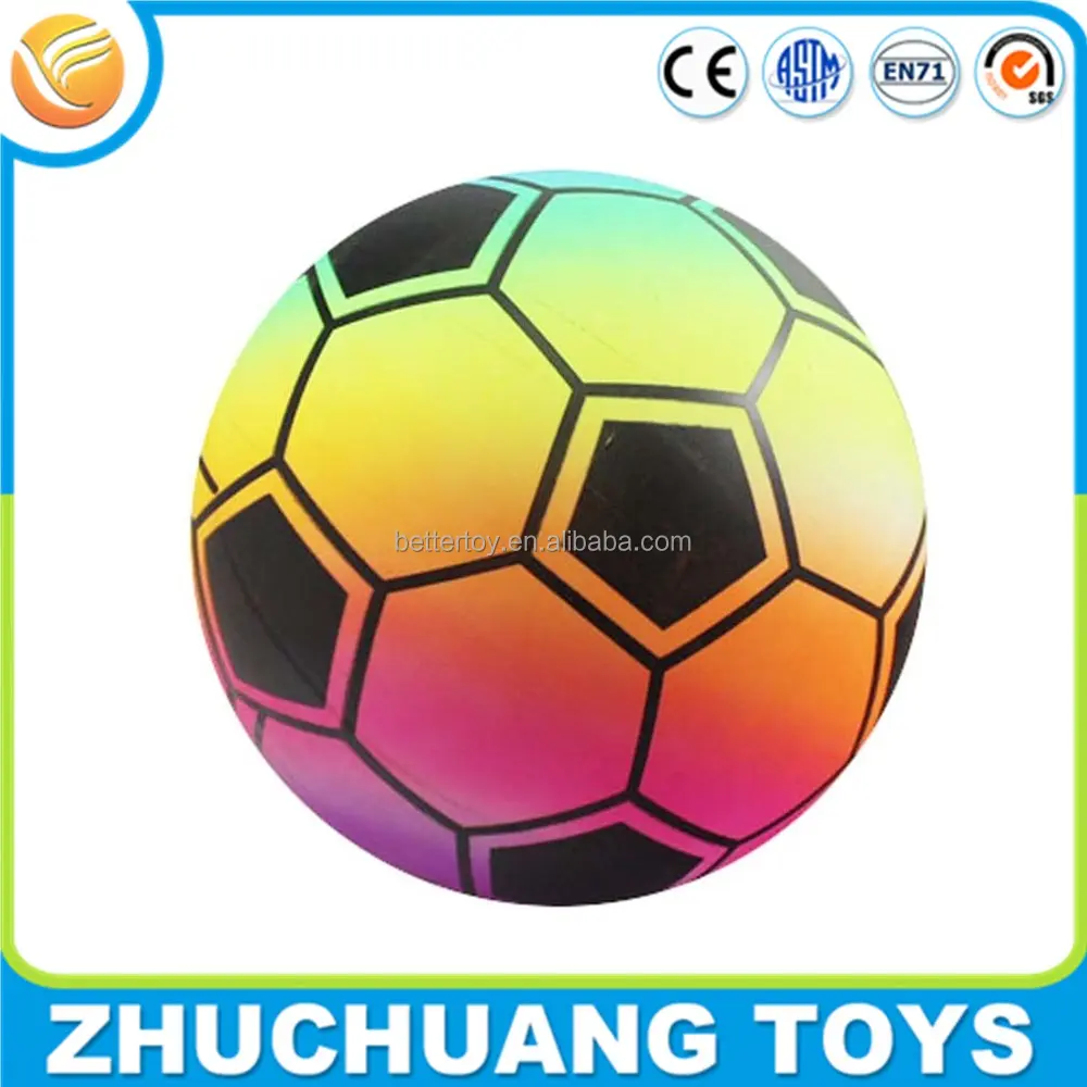 9-zoll-sportball outdoor-spielzeug individueller regenbogen-druck-fußball für kinder