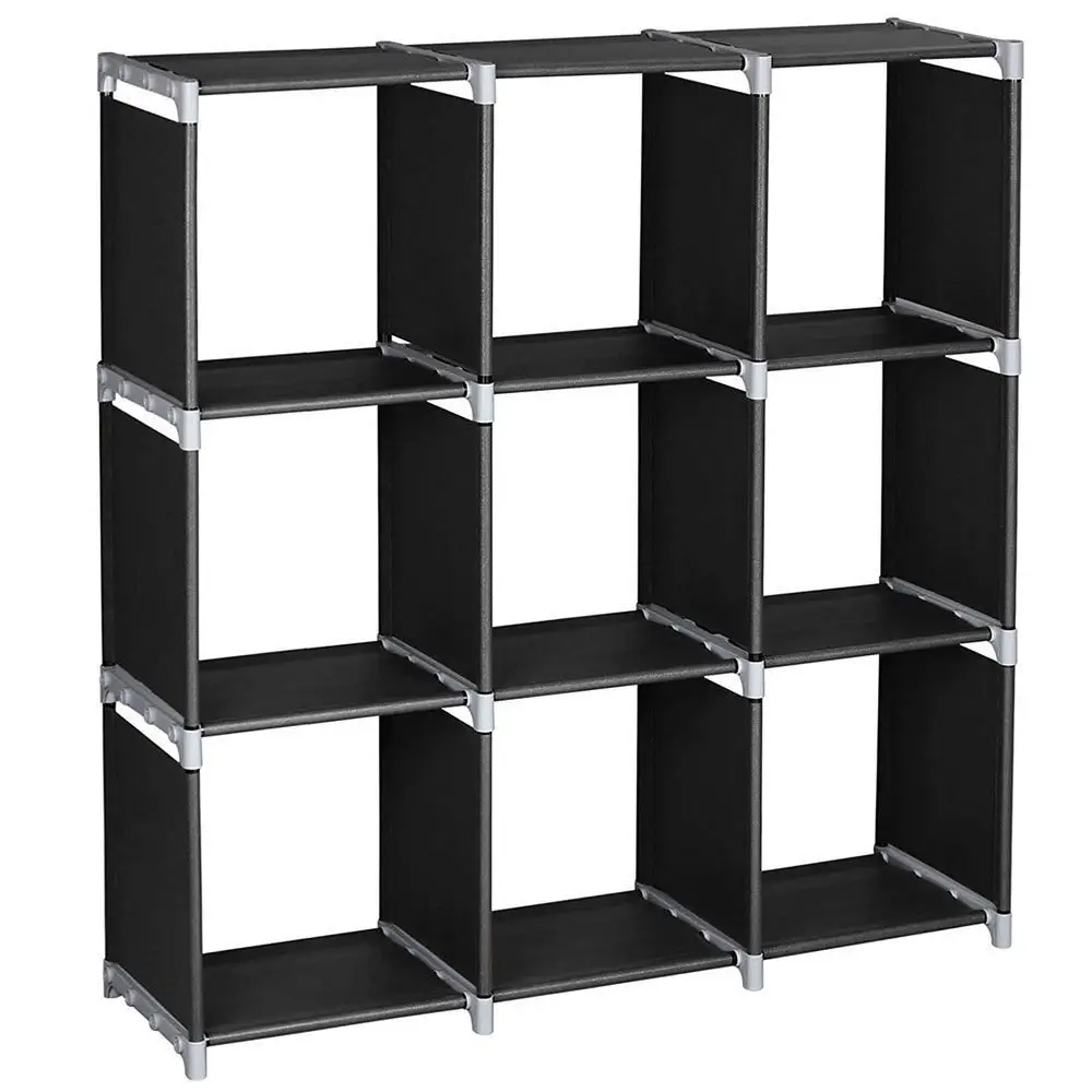 Wholesale Kids Simple Plastic Bookshelf Storage Cabinet Living Room Black DIY Shelf Bookcase