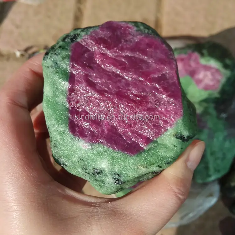 Natural Ruby Zoisite duro piedra mineral para venta al por mayor de joyería