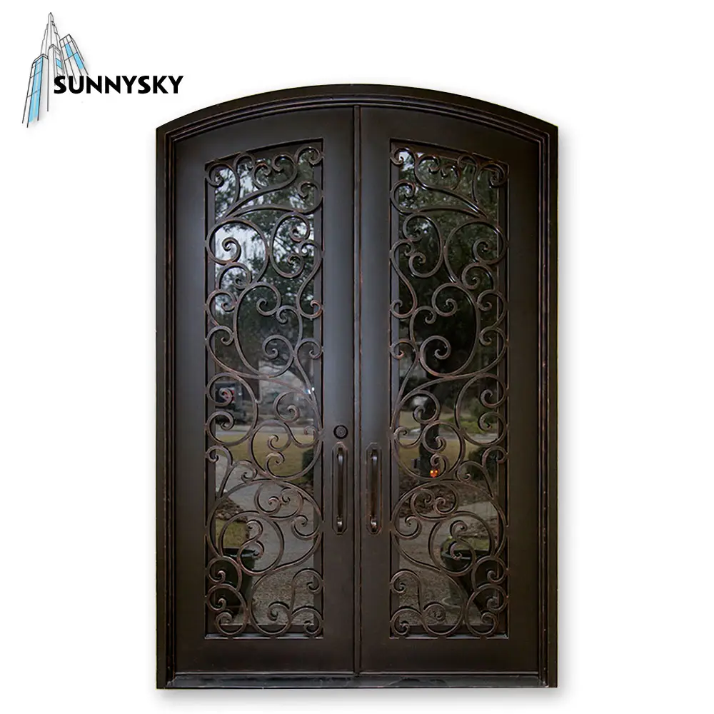 Low MOQ winery conversion vintage wrought iron door with retro design ideas