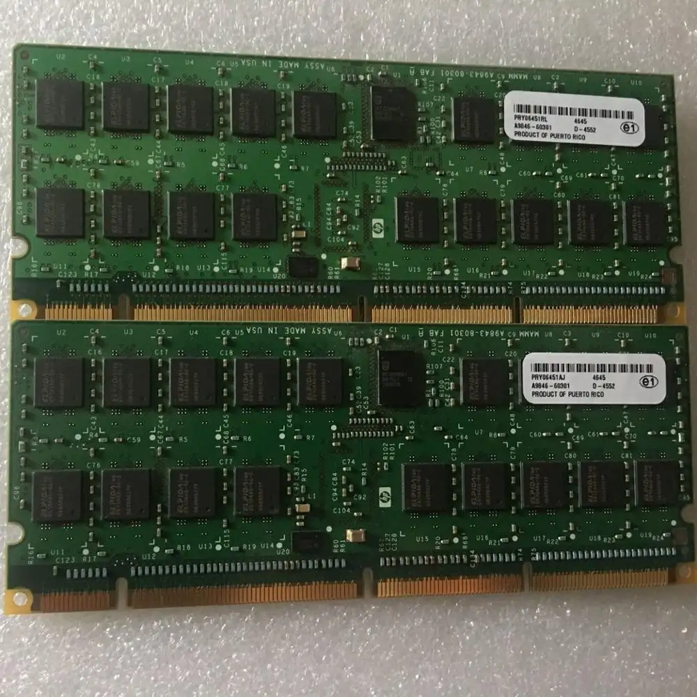 HPE AB454A 4GB (2X2GB) DDR2 SDRAM DIMM หน่วยความจำเซิร์ฟเวอร์ A9846-60301